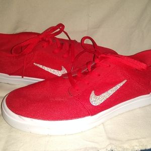 Nike SB Red Mesh rhinestone swoosh